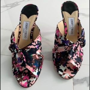 Jimmy Choo Keely Open Toe Bow Floral designer Sandal